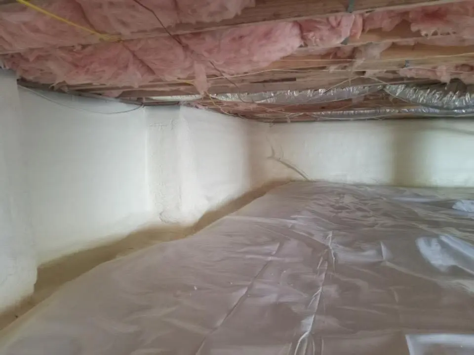 Crawl space encapsulation with closed-cell spray foam for Metal Roof Coating in Elkton